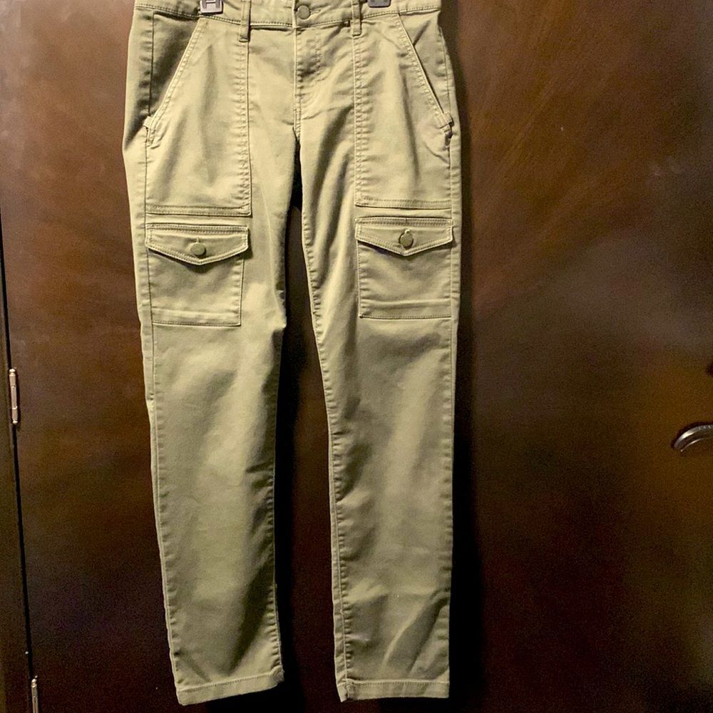 Joe Fresh hunter green cropped‎ pants, size 4